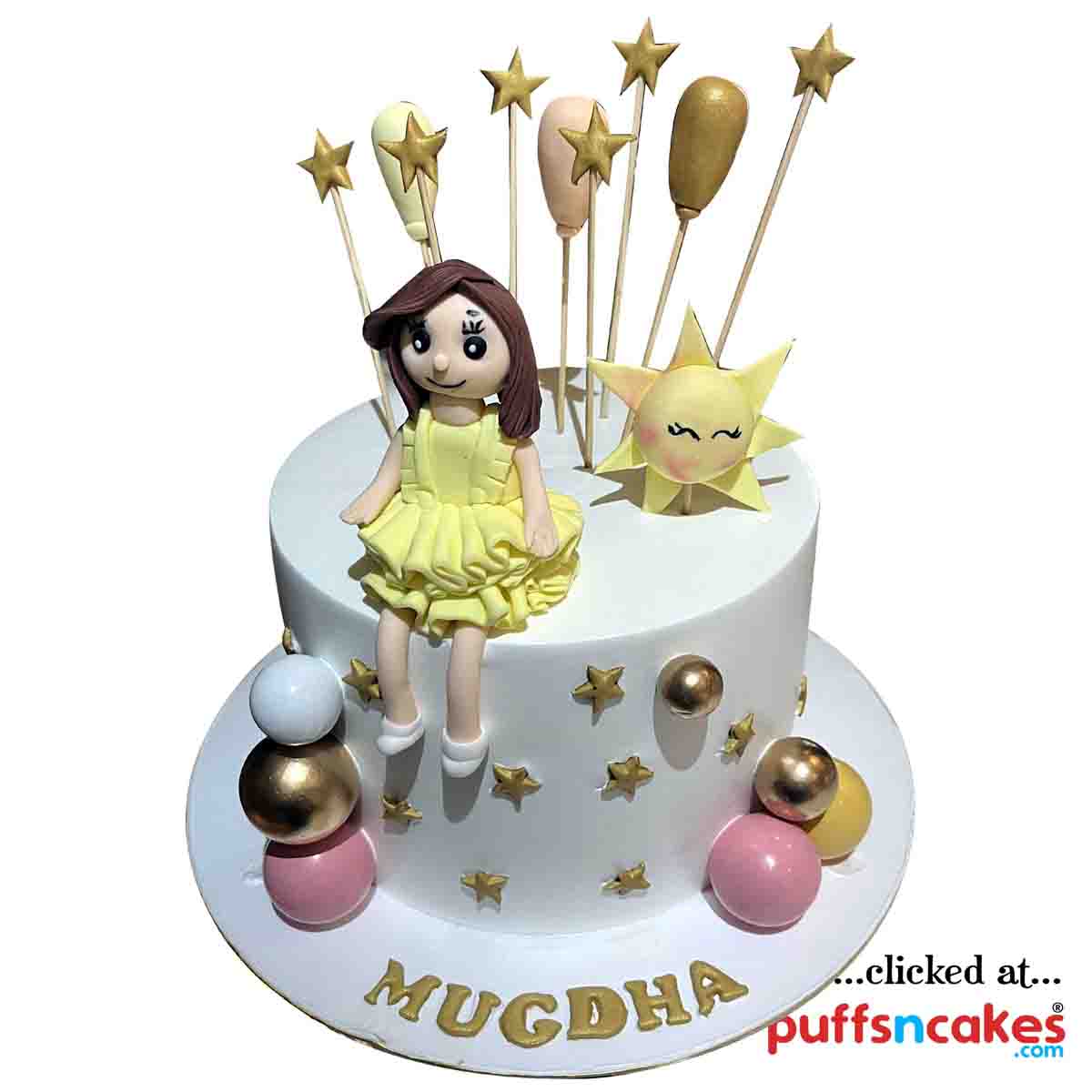 (2118) Princess Doll Girl Theme Semi Fondant Cake